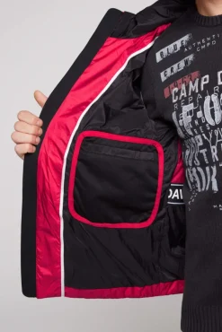 Herren CAMP DAVID & SOCCX Steppjacke im Colour Design mit Logo Artworks royal red