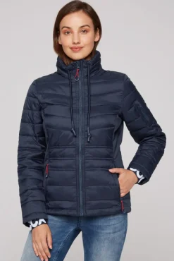 Damen CAMP DAVID & SOCCX Steppjacke im Ski-Design blue navy