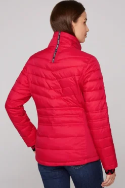 Damen CAMP DAVID & SOCCX Steppjacke im Ski-Design clear red