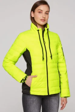 Damen CAMP DAVID & SOCCX Steppjacke im Ski-Design yellow lime