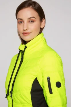Damen CAMP DAVID & SOCCX Steppjacke im Ski-Design yellow lime