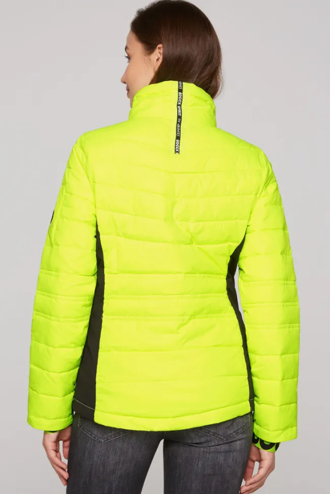 Damen CAMP DAVID & SOCCX Steppjacke im Ski-Design yellow lime