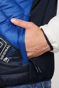 Herren CAMP DAVID & SOCCX Steppjacke mit Colour-Blocking und Rücken-Print