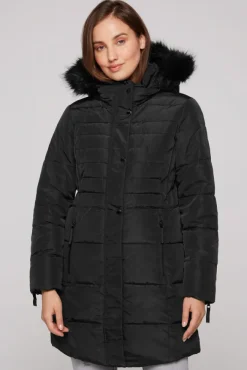 Damen CAMP DAVID & SOCCX Stepp-Parka mit abtrennbarer Kapuze und Kunstfell