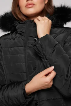 Damen CAMP DAVID & SOCCX Stepp-Parka mit abtrennbarer Kapuze und Kunstfell
