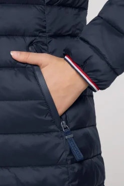 Damen CAMP DAVID & SOCCX Stepp-Parka mit Kapuze und Rücken-Print blue navy