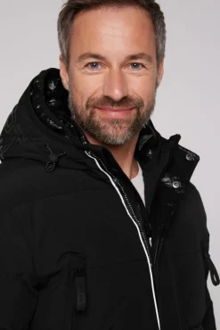 Herren CAMP DAVID & SOCCX Stepp-Parka mit Kapuzen-Layering