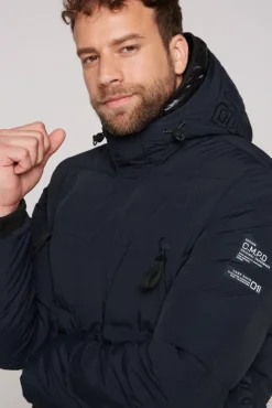 Herren CAMP DAVID & SOCCX Stepp-Parka mit Kapuzen-Layering blue navy