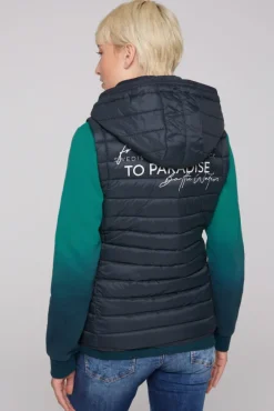 Damen CAMP DAVID & SOCCX Steppweste mit abknöpfbarer Kapuze blue navy