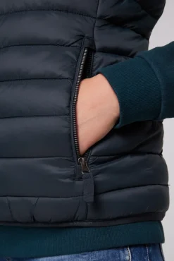 Damen CAMP DAVID & SOCCX Steppweste mit abknöpfbarer Kapuze blue navy