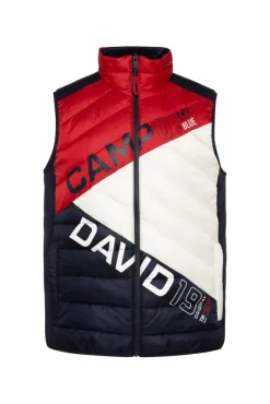 Herren CAMP DAVID & SOCCX Steppweste mit Colour-Blocking flight red