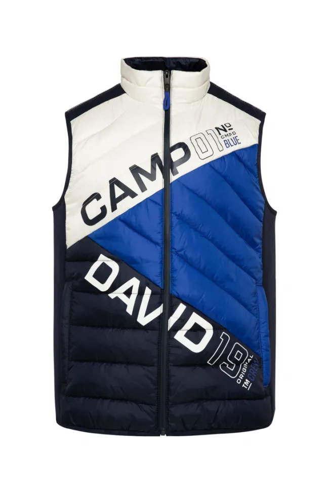 Herren CAMP DAVID & SOCCX Steppweste mit Colour-Blocking