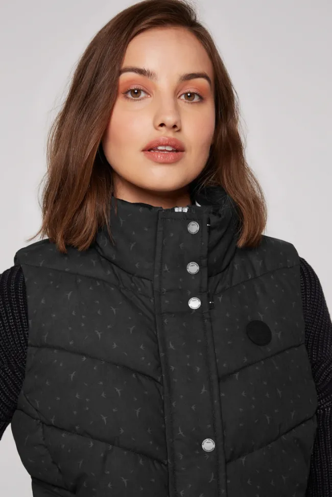 Damen CAMP DAVID & SOCCX Steppweste mit filigranem All Over Print