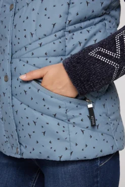Damen CAMP DAVID & SOCCX Steppweste mit filigranem All Over Print cool grey