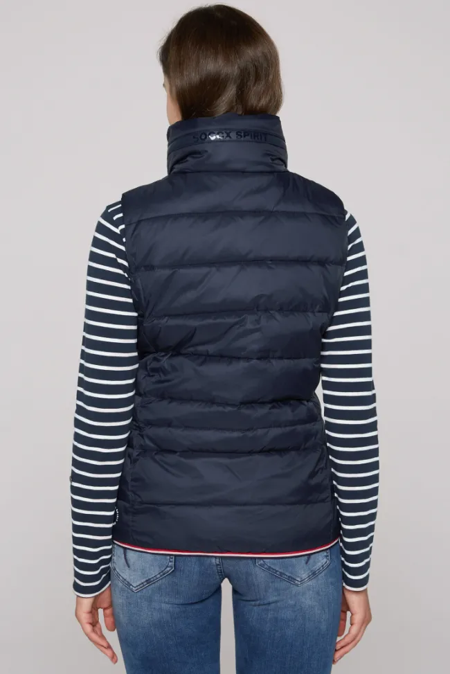Damen CAMP DAVID & SOCCX Steppweste mit Kapuze im Stehkragen blue navy