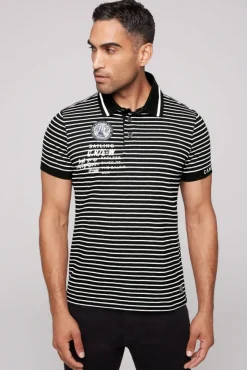 Herren CAMP DAVID & SOCCX Streifen-Polo mit Logo Details