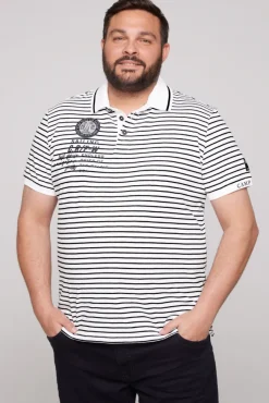 Herren CAMP DAVID & SOCCX Streifen-Polo mit Logo Details
