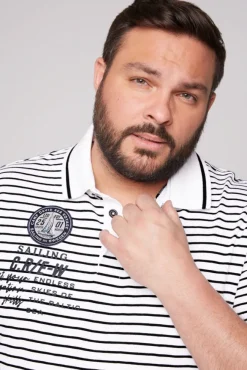 Herren CAMP DAVID & SOCCX Streifen-Polo mit Logo Details