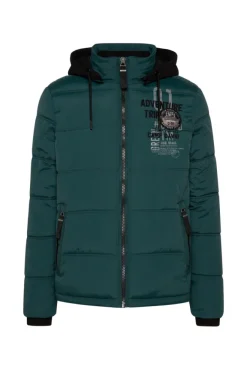 Herren CAMP DAVID & SOCCX Strukturierte Steppjacke mit abtrennbarer Sweatkapuze deep green