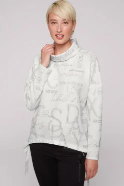 Damen CAMP DAVID & SOCCX Strukturiertes Sweatshirt mit All Over Print