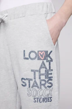 Damen CAMP DAVID & SOCCX Sweathose mit Glitter Print grey melange | XXL