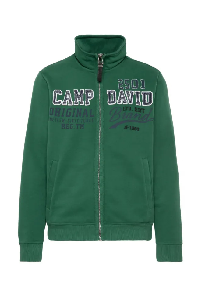 Herren CAMP DAVID & SOCCX Sweatjacke mit Artwork im Retro-Style raw green