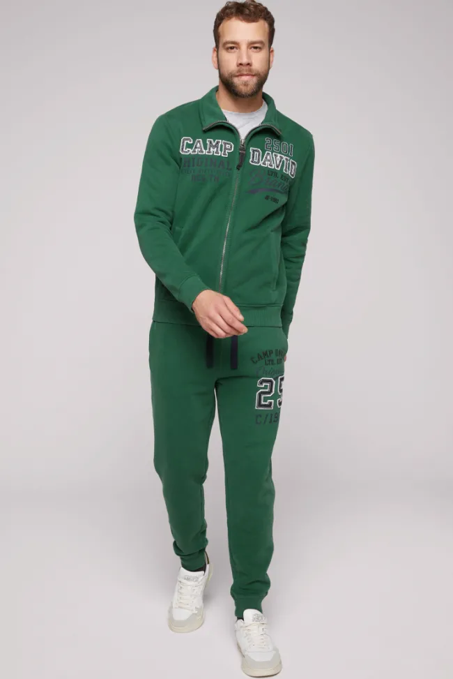 Herren CAMP DAVID & SOCCX Sweatjacke mit Artwork im Retro-Style raw green