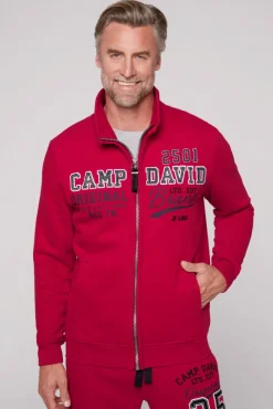 Herren CAMP DAVID & SOCCX Sweatjacke mit Artwork im Retro-Style royal red