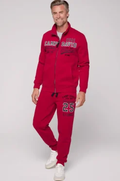 Herren CAMP DAVID & SOCCX Sweatjacke mit Artwork im Retro-Style royal red