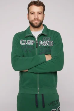 Herren CAMP DAVID & SOCCX Sweatjacke mit Artwork im Retro-Style raw green