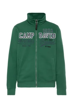 Herren CAMP DAVID & SOCCX Sweatjacke mit Artwork im Retro-Style raw green