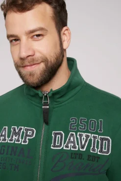 Herren CAMP DAVID & SOCCX Sweatjacke mit Artwork im Retro-Style raw green