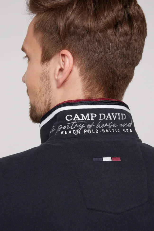 Herren CAMP DAVID & SOCCX Sweatjacke mit Color-Blocking und Artworks blue navy