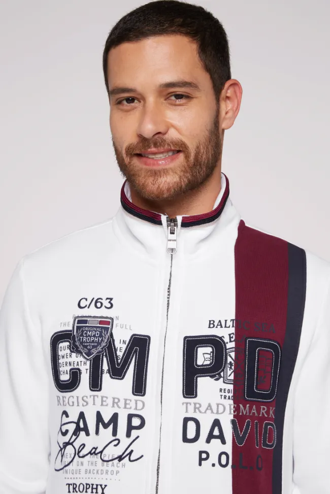Herren CAMP DAVID & SOCCX Sweatjacke mit Color-Blocking und Artworks