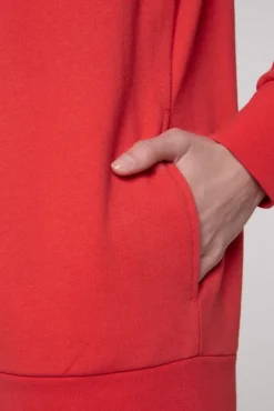 Damen CAMP DAVID & SOCCX Sweatjacke mit hohem Kragen und Rücken-Print red orange