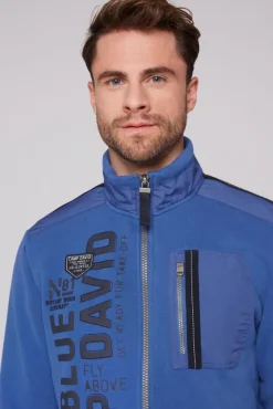 Herren CAMP DAVID & SOCCX Sweatjacke mit tonigen Ripstop-Details strong blue