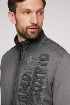 Herren CAMP DAVID & SOCCX Sweatjacke Oil Dyed mit Logo Artworks