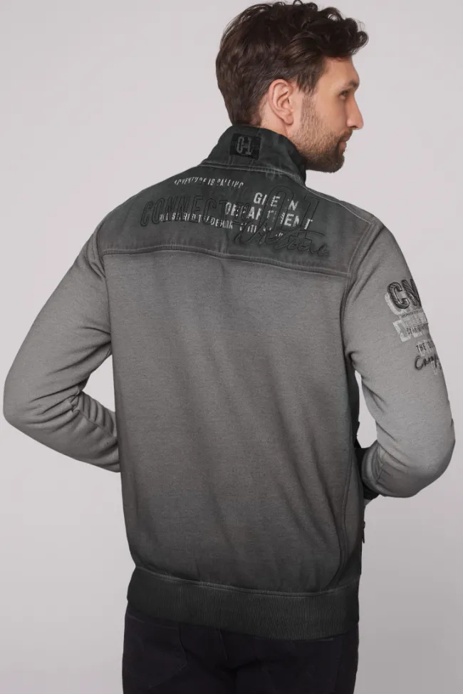 Herren CAMP DAVID & SOCCX Sweatjacke Oil Dyed mit Logo Artworks