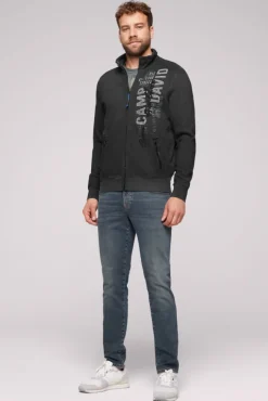 Herren CAMP DAVID & SOCCX Sweatjacke Oil Dyed mit Logo Artworks