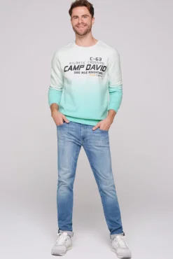 Herren CAMP DAVID & SOCCX Sweatshirt Dip Dye mit Puff-Print