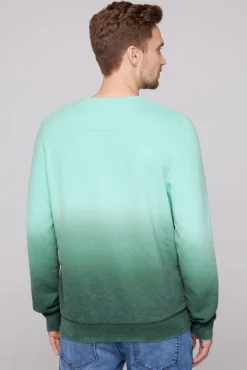 Herren CAMP DAVID & SOCCX Sweatshirt Dip Dye mit Puff-Print flash aqua | 4XL