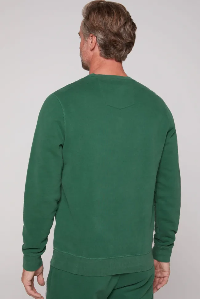 Herren CAMP DAVID & SOCCX Sweatshirt mit Artwork im Retro-Style raw green