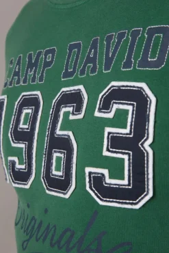 Herren CAMP DAVID & SOCCX Sweatshirt mit Artwork im Retro-Style raw green