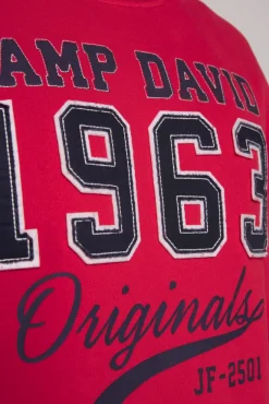 Herren CAMP DAVID & SOCCX Sweatshirt mit Artwork im Retro-Style royal red