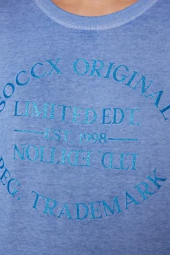 Damen CAMP DAVID & SOCCX Sweatshirt mit Ausbrenner-Effekten und Print