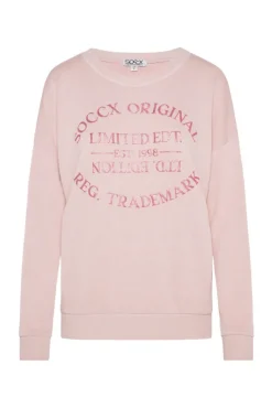 Damen CAMP DAVID & SOCCX Sweatshirt mit Ausbrenner-Effekten und Print rose blush