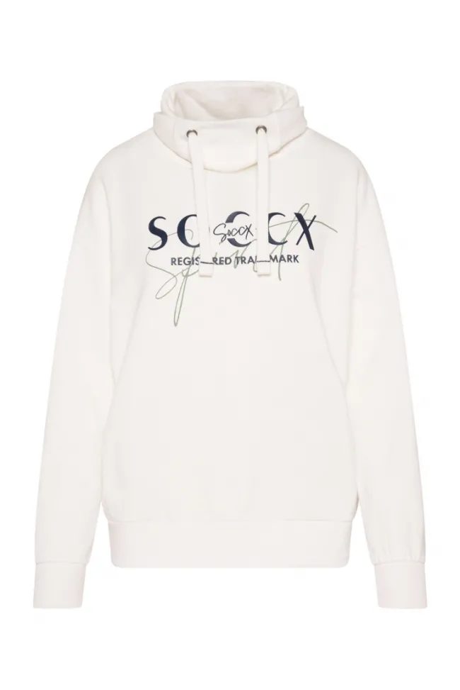 Damen CAMP DAVID & SOCCX Sweatshirt mit hohem Kragen und Logo Print