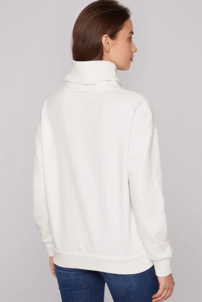 Damen CAMP DAVID & SOCCX Sweatshirt mit hohem Kragen und Logo Print