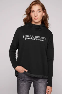 Damen CAMP DAVID & SOCCX Sweatshirt mit Kapuze und Print Artwork