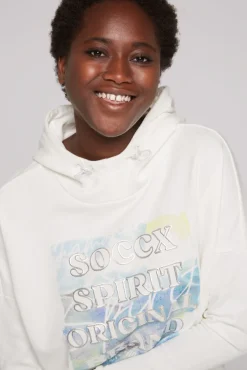Damen CAMP DAVID & SOCCX Sweatshirt mit Kapuze und Print Artwork